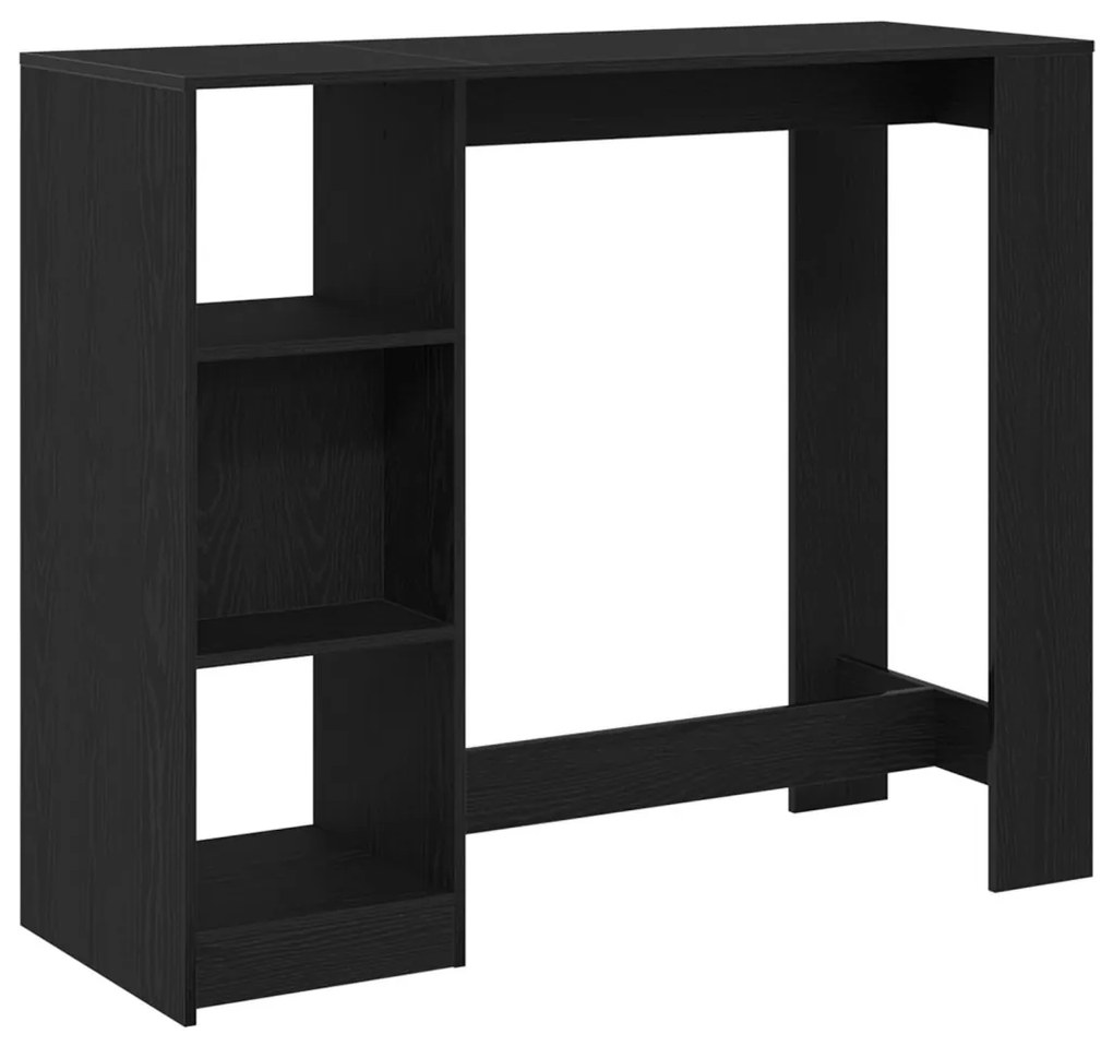 Bárasztal Polccal Fekete Tölgy 102,5x46x103,5 cm Műgyanta