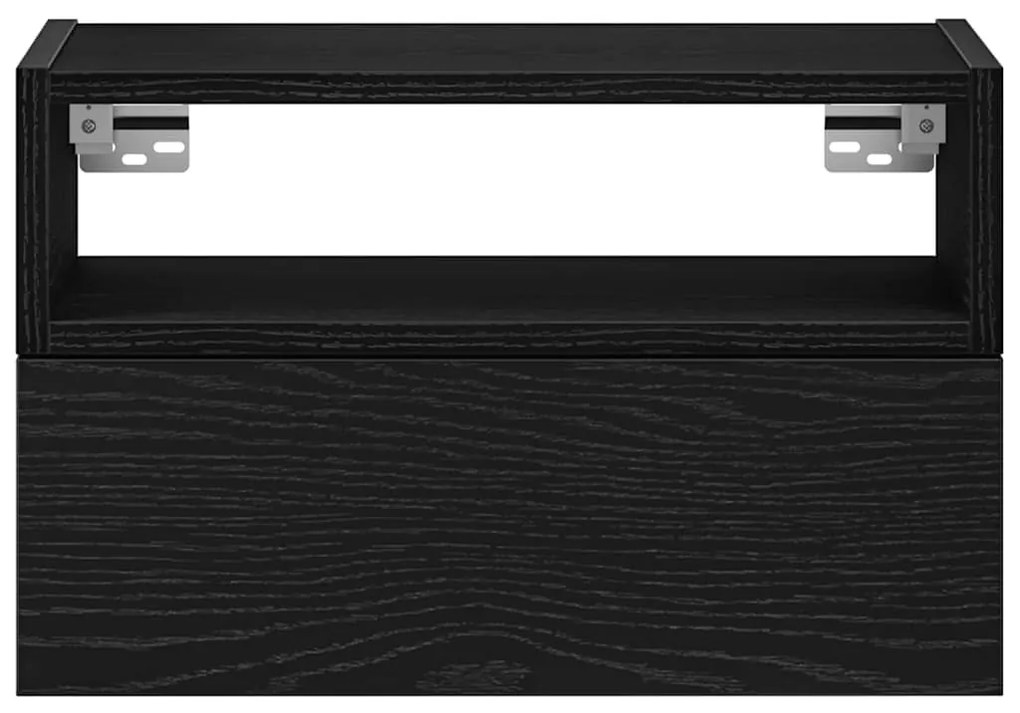 2 db fekete falra szerelhető éjjeliszekrény 45 x 26 x 28,5 cm