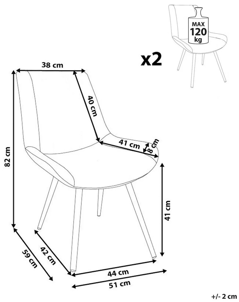 Étkezőszék készlet (2 db) Antoinette (bézs). 1077827