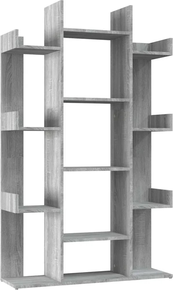 vidaXL szürke sonoma színű szerelt fa könyvszekrény 86 x 25,5 x 140 cm