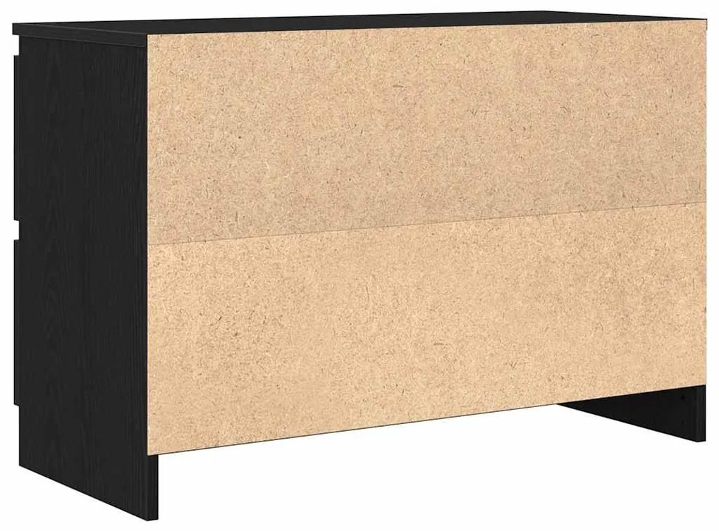 fekete szerelt fa TV-szekrény 80x35x54 cm