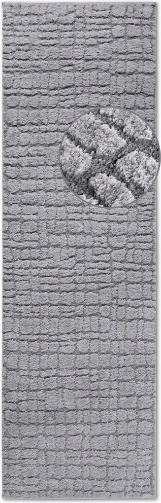 Futószőnyeg plüss a folyosóra 80x240cm, szürke modern boho minta