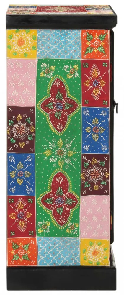 tömör mangófa kézzel festett kisszekrény ajtókkal 53x30x75 cm