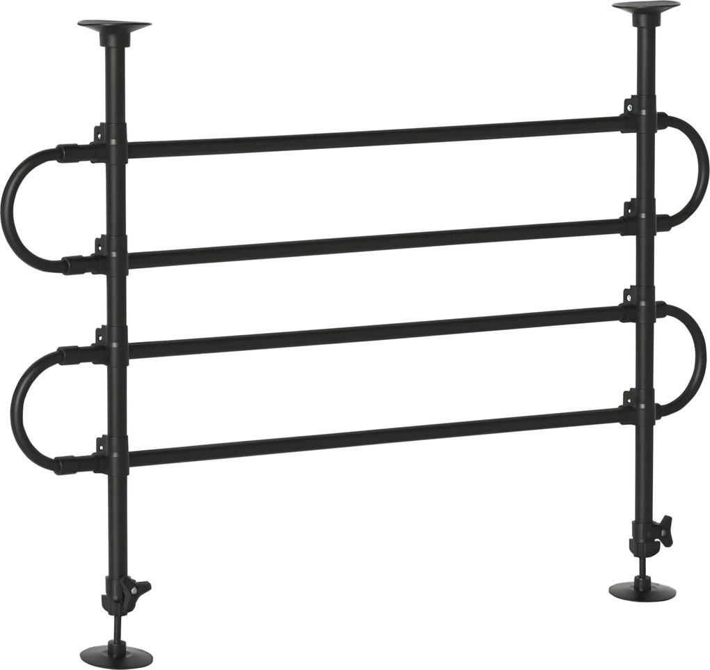 PawHut Állítható Autós Elválasztó Kutyák Számára, Szélesség és Magasság 87-135 x 60-105 cm, Univerzális Acél Védőrács Autós Csomagtartóhoz, Fekete | A