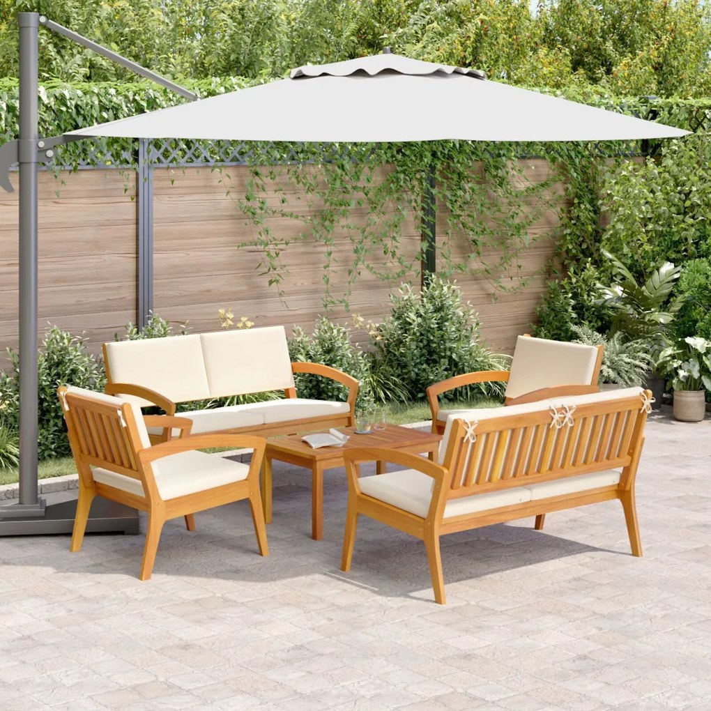 Bisztró készlet 5 pcs Barna 75 x 45 x 38 cm Tömör akácfa