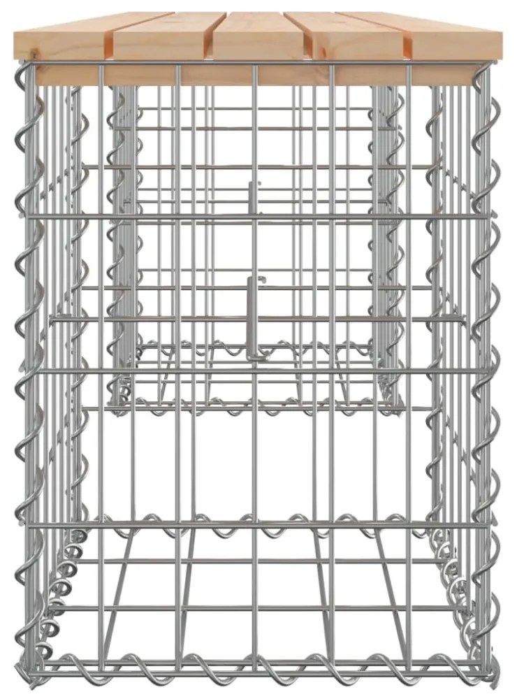 tömör fenyőfa gabion kerti pad 103x31x42 cm