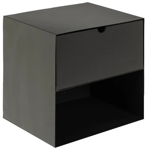 BEKIM fekete falra szerelhető éjjeliszekrény