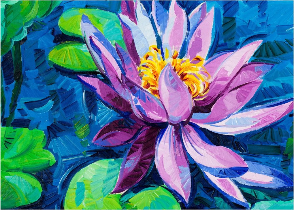 Egy vízi liliom képe a vízen (70x50 cm)