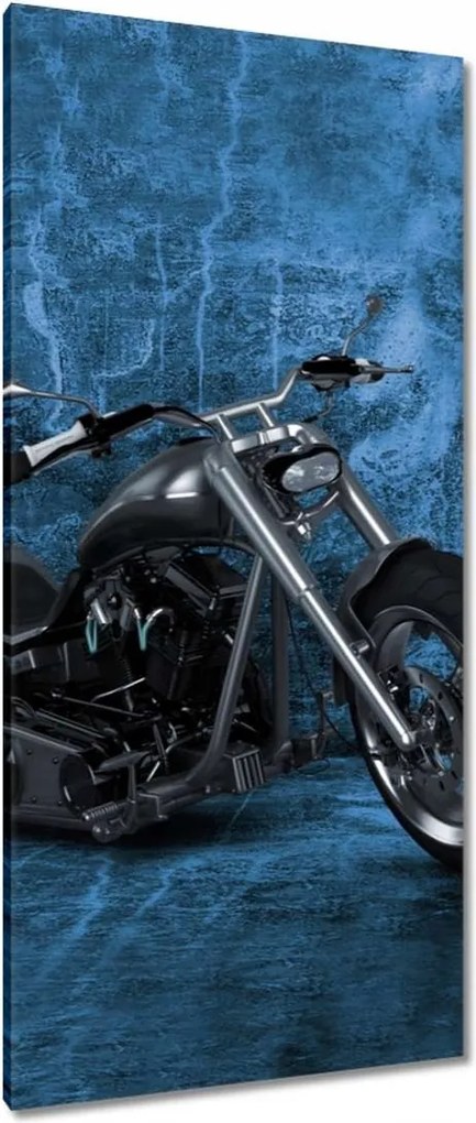 Vászonkép 55x115 Kék fal Motorkerékpár