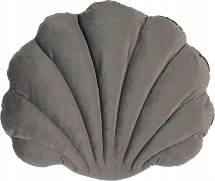 Christina kagyló alakú szürke párna 38x48x6 cm