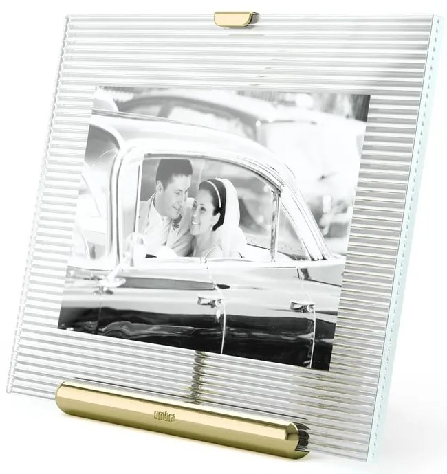 Aranyszínű üveg álló képkeret 16x20 cm Flute – Umbra