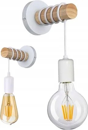 Fali lámpa fa 1xE27 Led túlnyúlás Loft kábelen Fehér