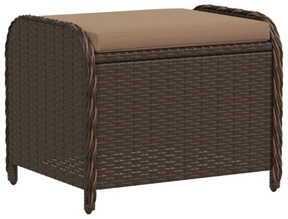 barna polyrattan kerti szék párnával 58 x 46 x 46 cm