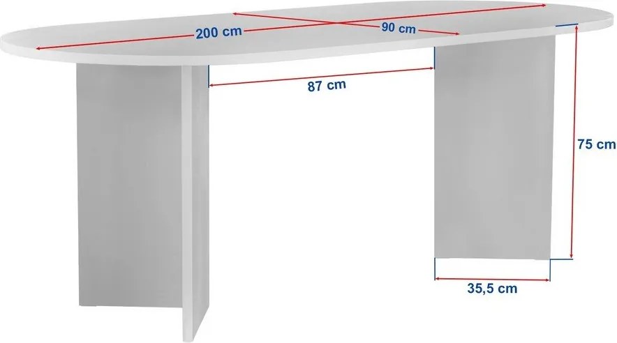 Étkezőasztal diófa dekorral 90x200 cm Sabella – Kalune Design