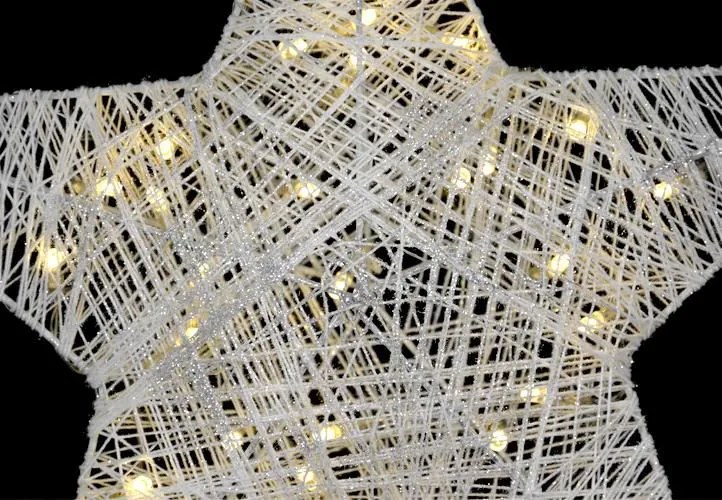 NEXOS Csillag karácsonyi 35 cm 30 LED meleg fehér