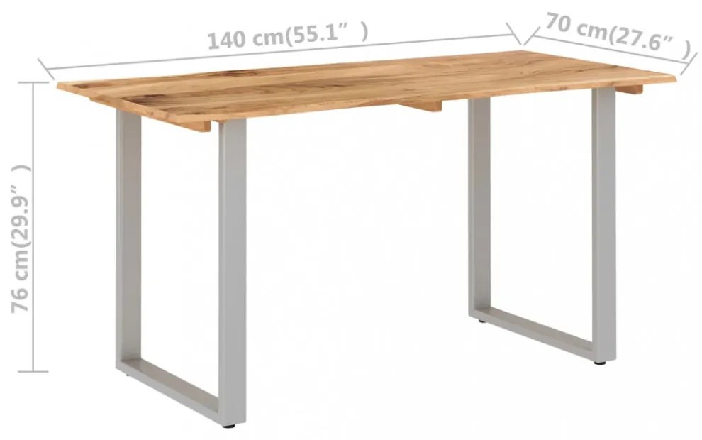 tömör akácfa étkezőasztal 140 x 70 x 76 cm