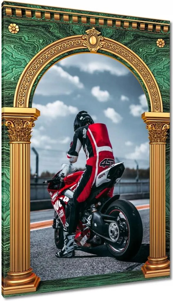 Vászonkép 60x90 Motorkerékpár a pályán