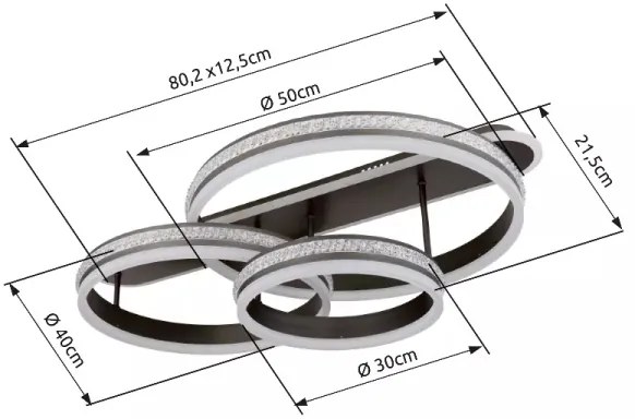 Globo 67314-75 - LED Dimmelhető mennyezeti lámpa GROUNI LED/75W/230V + távirányító
