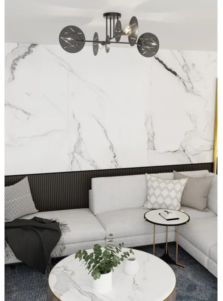 Csillár rúdon FRICK 4xE27/15W/230V fekete