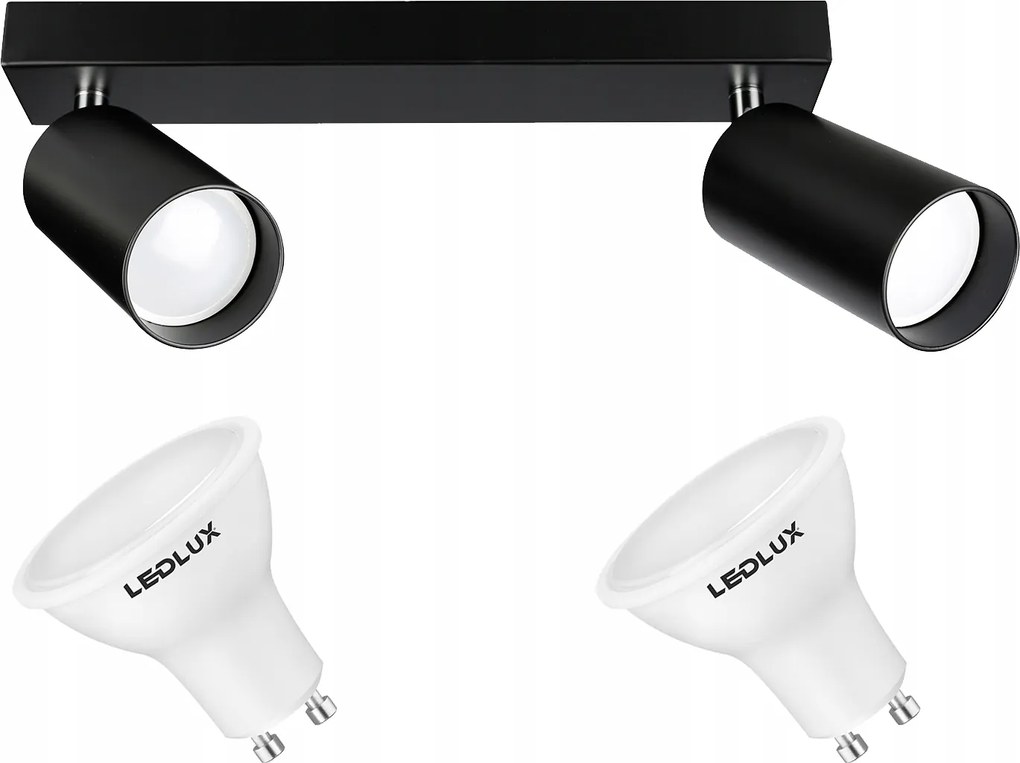 Mennyezeti lámpa szett spot sín halogén lámpatest 2xGU10 5,5W