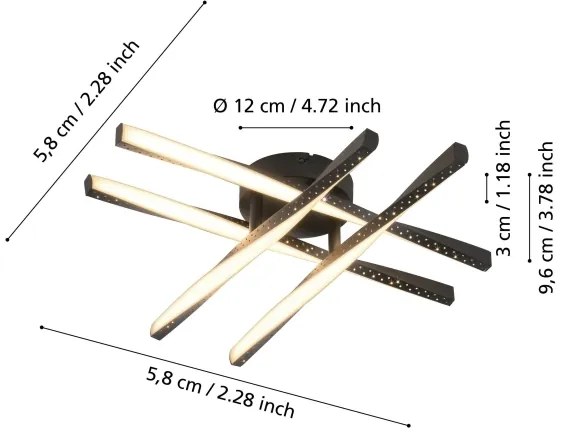 Eglo 75683 - LED mennyezeti lámpa ADEJE LED/19W/230V fekete