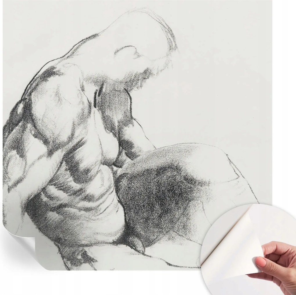 Öntapadós Dekoratív Fotótapéta Hálószobába Férfi vázlat 250x250 cm