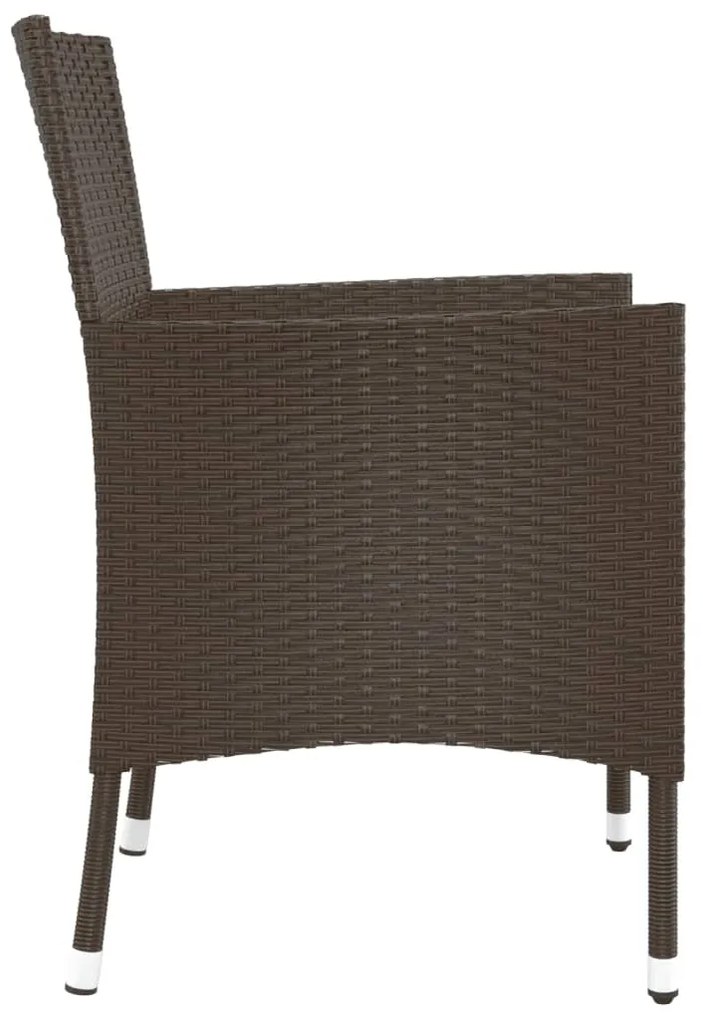 4 db barna polyrattan kerti szék párnákkal (csak Egyesült Királyság/Írország/FI/NO)