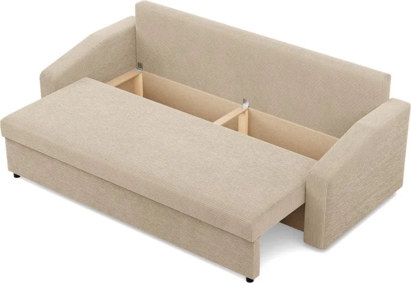 Zeus kanapéágy, kordbársony, bonell töltet, döntött kartámasz, bézs