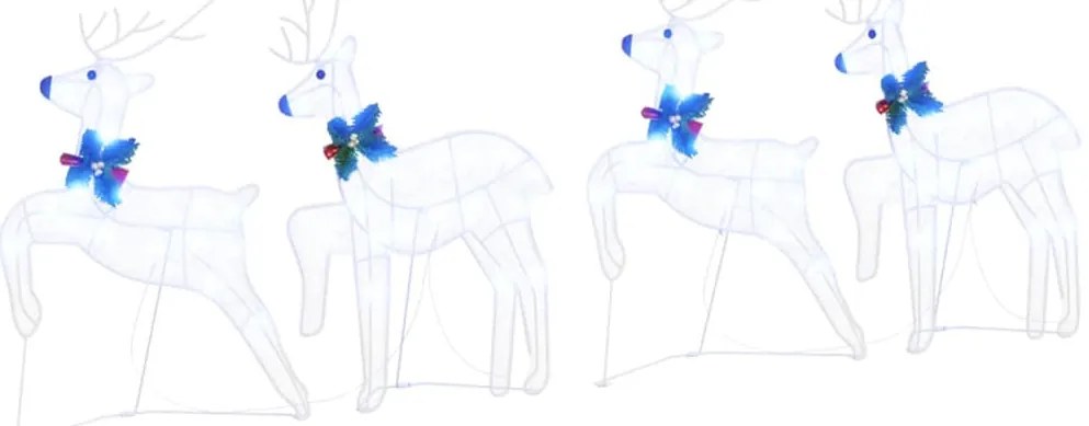 LED rénszarvasok 4 pcs Fehér szövet