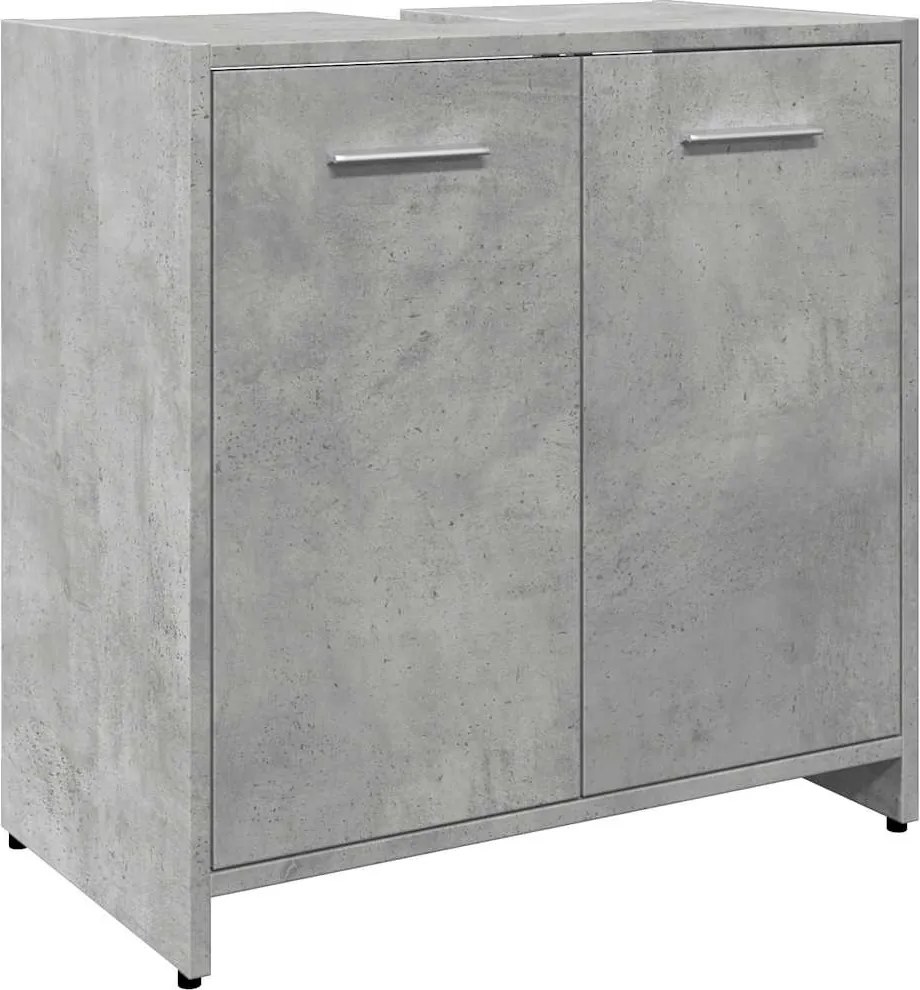 vidaXL Fürdőszoba mosdószekrény beton szürke 60x33x60 cm Gépelt fa