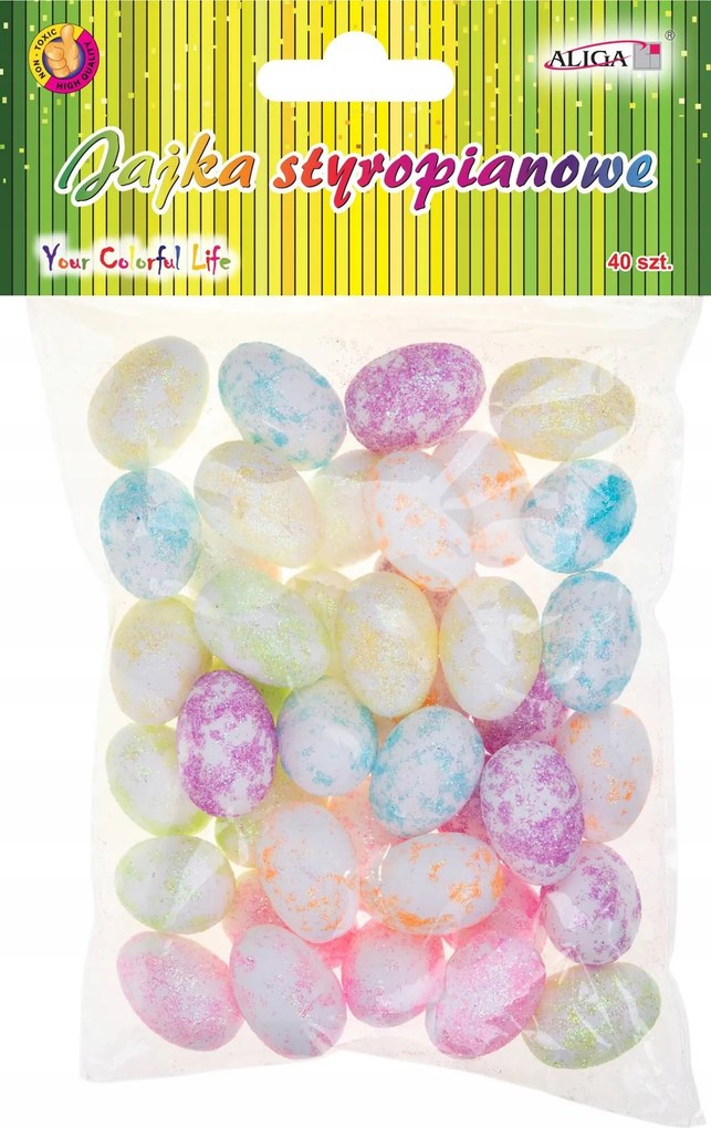 Hungarocell tojás csillámos tojás 2,5cm Húsvéti tojás 40 db húsvéti