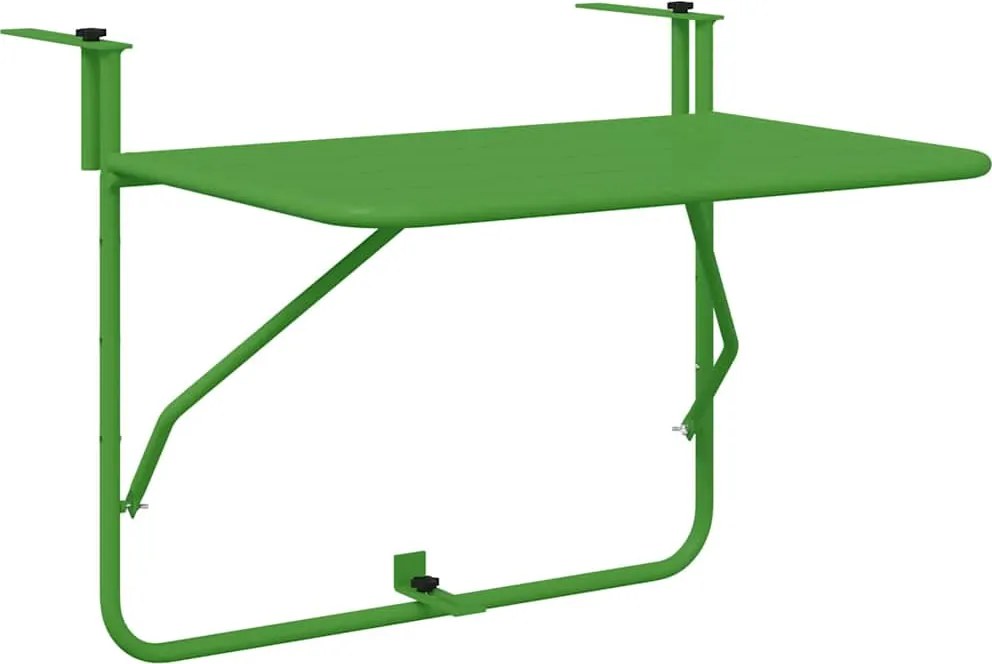vidaXL Függő erkélyasztal Zöld 60 x 39 x 65 cm Acél