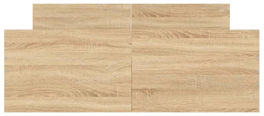 sonoma tölgy színű ágykeret fej- és lábtámlával 120 x 200 cm