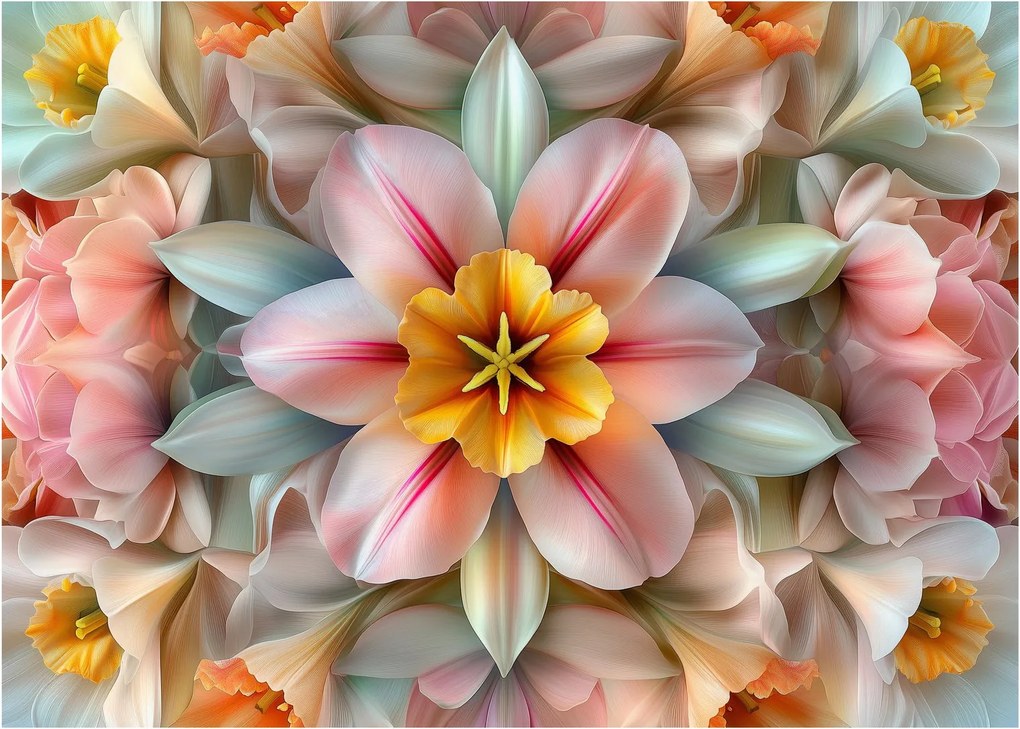 Kép - Kaleidoszkópos virág (70x50 cm)