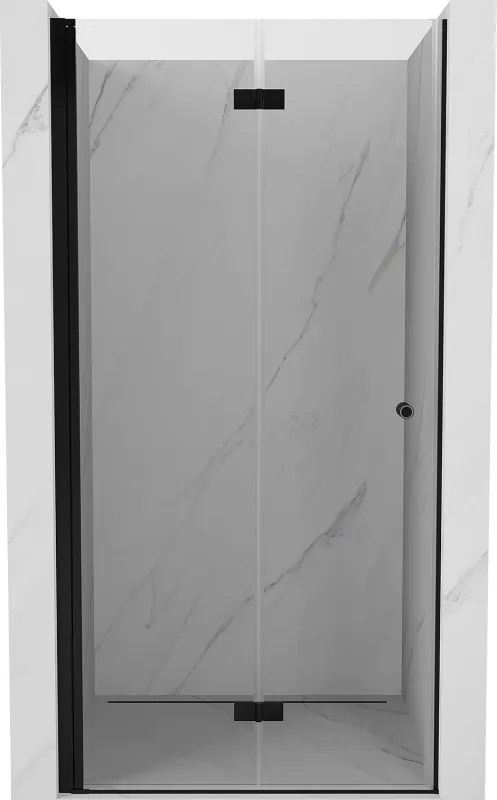 Mexen Mist-F összecsukható bal oldali zuhanyajtó 115 cm, áttetsző, fekete - 8A6-115-000-70-00-L