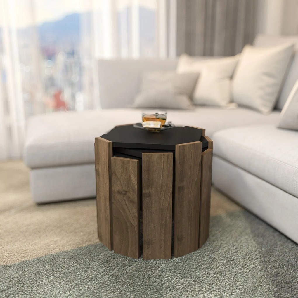 Dohányzóasztal Lori - Anthracite, Walnut