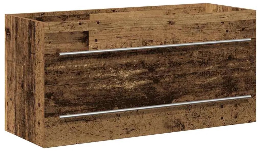 vidaXL Fürdőszobai mosdószekrény 2 pcs Öreg fa 100 x 38,5 x 48 cm