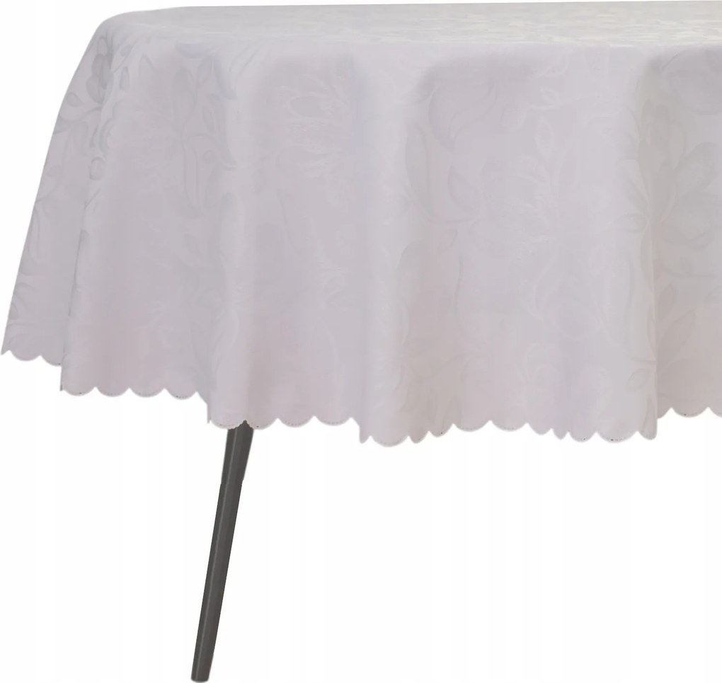 Abrosz Foltálló Ovális 130X150 CM Fehér Karácsonyi Virág Mintás Ovális