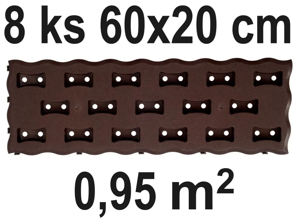 PROSPERPLAST Kerti járda 60x20cm, 8db, barna