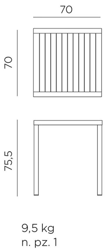 CUBE 70x70 kerti asztal