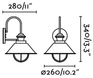 FARO 71128 - Kültéri fali lámpa NAUTICA 1xE27/11W/230V