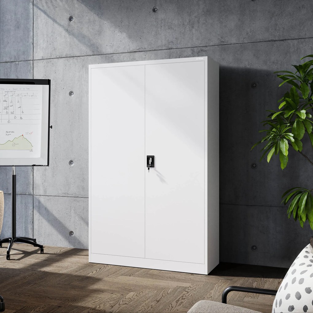 Fém iratszekrény JAN II, 1150 x 1850 x 400 mm, fehér