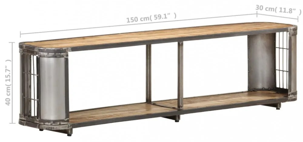 vidaXL tömör mangófa TV-szekrény 150 x 30 x 40 cm