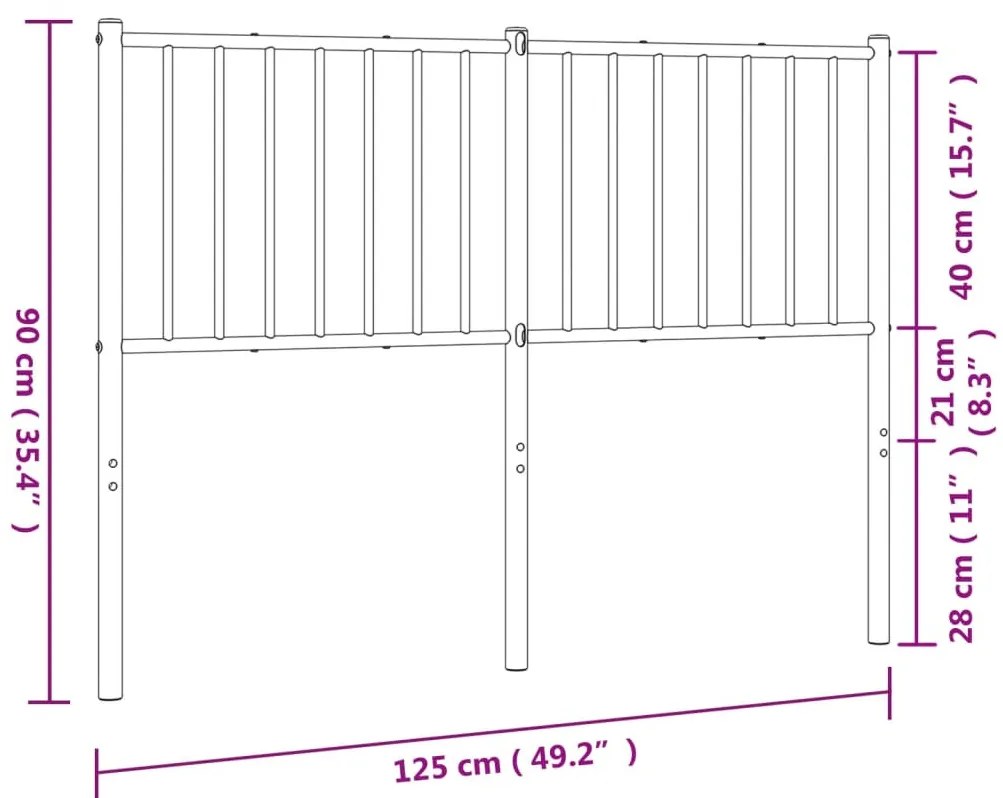 fekete fém fejtámla 120 cm