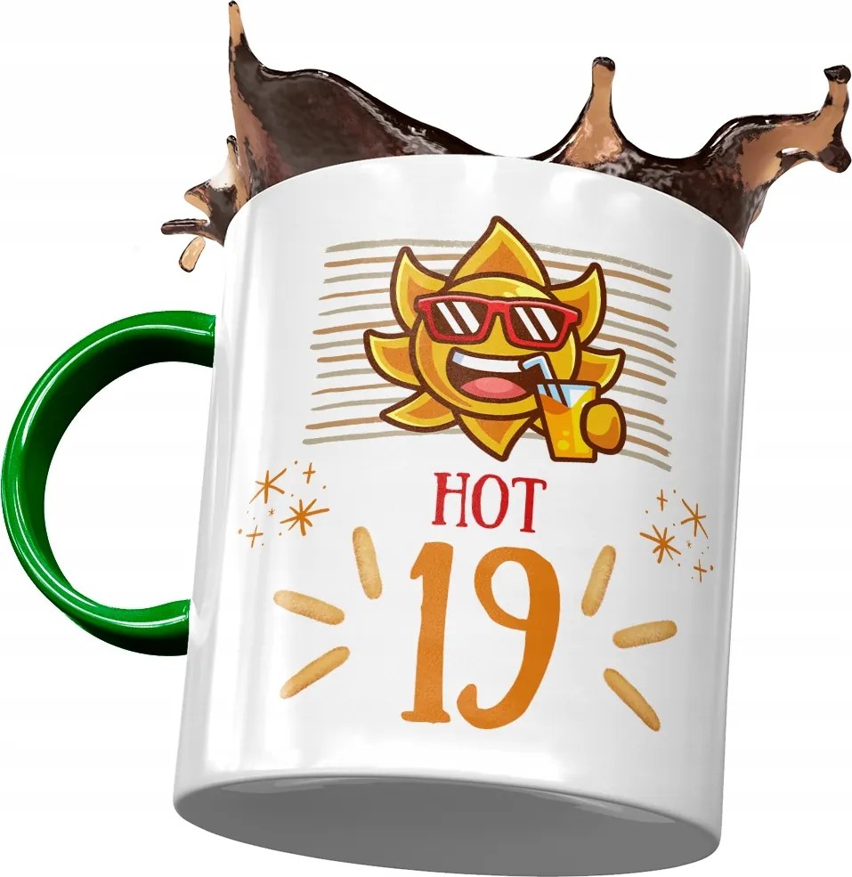 Zöld Bögre Születésnapra 19 19. 19. Ajándék Nyomtatott Fotóval