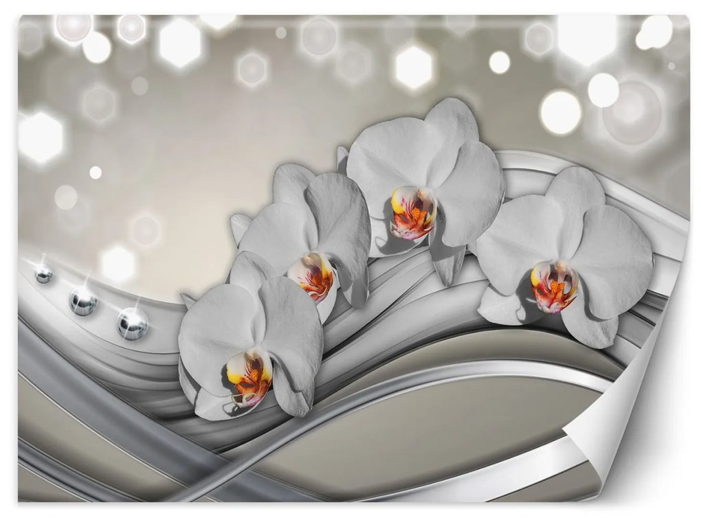 Gario Fotótapéta Orchideák és hullámok Anyag: Vlies, Méret: 150 x 105 cm