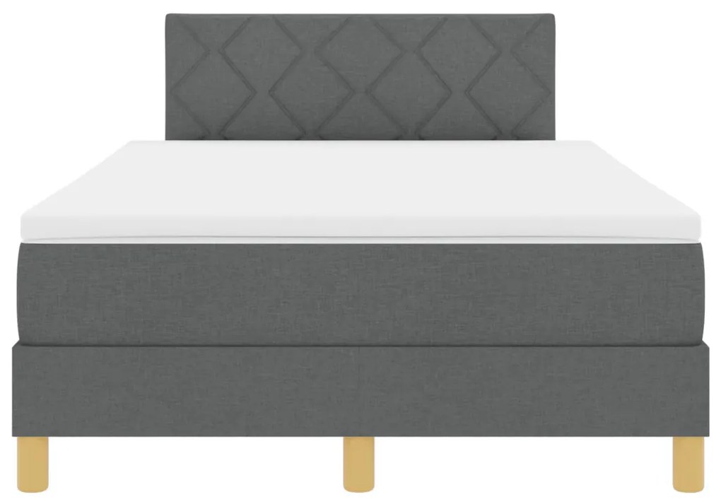Box Spring Ágy Matrac és LED Sötétszürke 120x190 cm Szövet