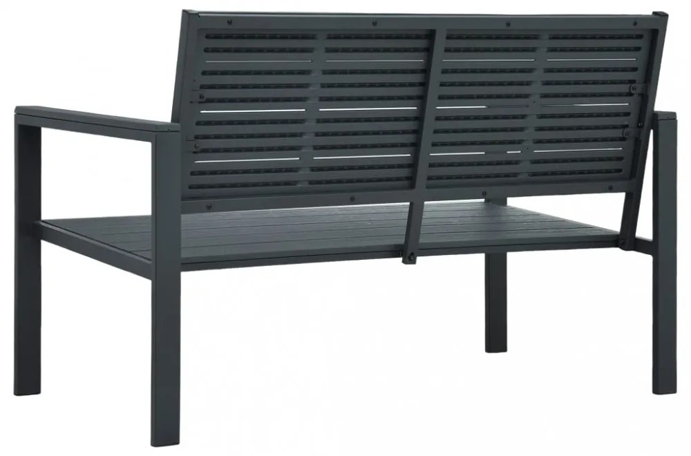 szürke fautánzatú HDPE kerti pad 120 cm