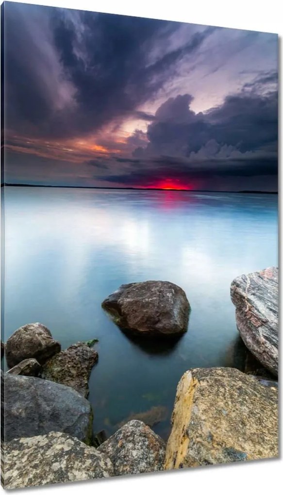 Vászonkép 80x120 Sziklák Tenger Naplemente