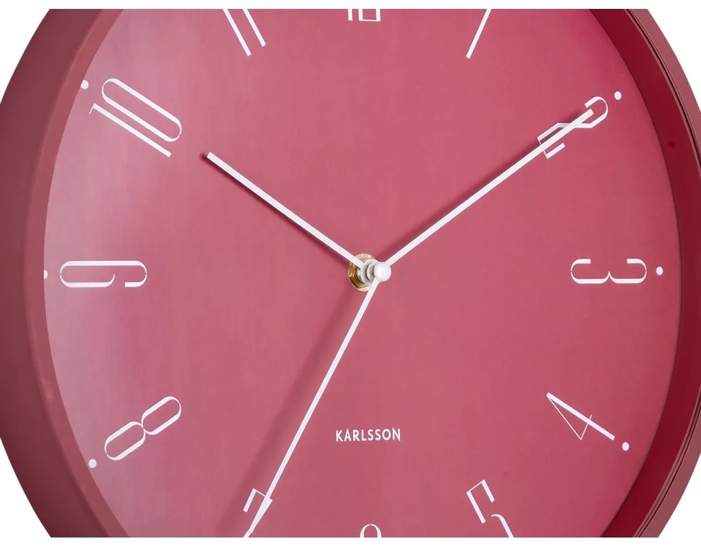 Karlsson 5988RD dizájner falióra, sötét rózsaszín, átmérő 30 cm